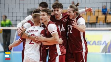 Latvijas VOLEJBOLISTIEM cīņa pret Slovākiju par EČ finālturnīru