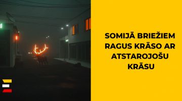 Somijā izdomā ģeniālu veidu ceļu drošībai, ziemeļbriežu ragus nopūš ar atstarojošu krāsu