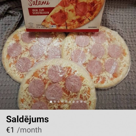 Saldējums ar picas garšu.